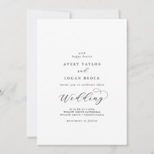 Elegant Script Casual Couple Hosting Wedding Invitation