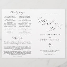 Elegant Script Catholic Wedding Program Full Mass | Zazzle