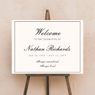Elegant Script Celebration of Life Funeral Foam Board