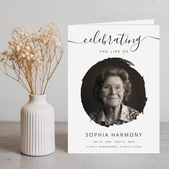 Elegant Script Celebration of Life Photo Program (Creator Uploaded)