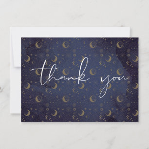Elegant Script Celestial Mystical Stars And Moons Thank You Card