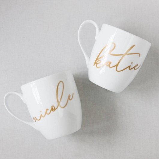 Elegant Script Ceramic Coffee Mug (Front)