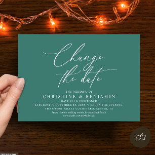 Elegant Script Change the Date Wedding Postpone  Invitation