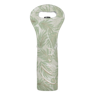 Elegant Script CHEERS on Palm Trees Wine Bag