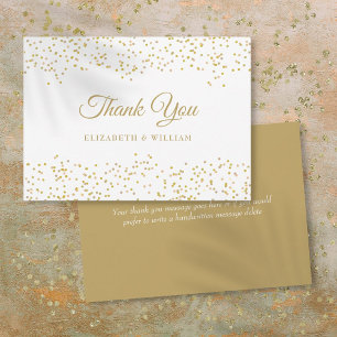 Elegant Script Chic Gold Dust Confetti Thank You Card