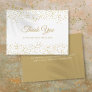 Elegant Script Chic Gold Dust Confetti Thank You Card