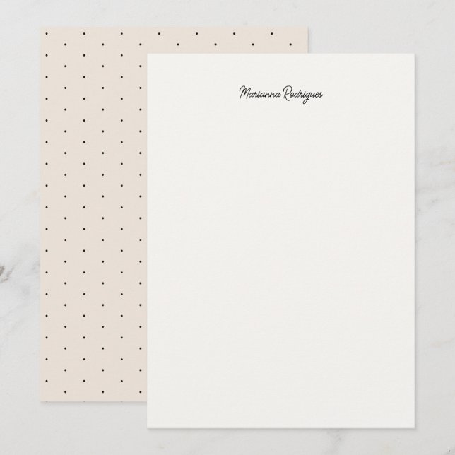 Elegant Script Chic Monogrammed Note Card (Front/Back)