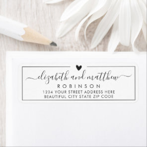 Elegant Script Chic Wedding Return Address Label