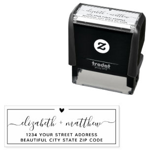 Elegant Script Chic Wedding Return Address Self-in Self-inking Stamp