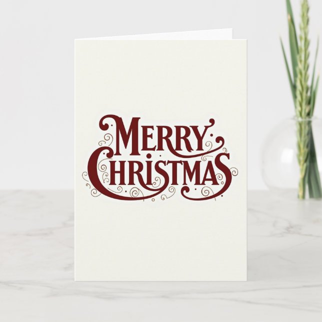 Elegant Script Christmas Card (Front)