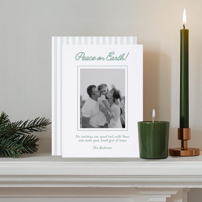 Elegant Script Christmas Holiday Letterpress Card (Creator Uploaded)