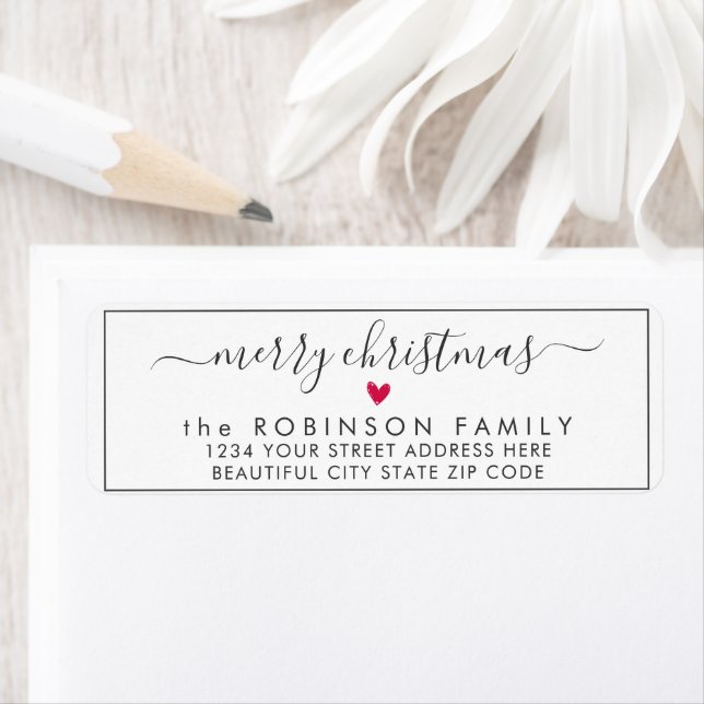 Elegant Script Christmas Return Address Label (Insitu)