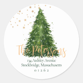 Elegant Script Christmas Return Address Labels