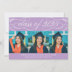 ELEGANT SCRIPT CLASS OF 2025 PHOTO GRADUATION INVITATION