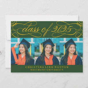 ELEGANT SCRIPT CLASS OF 2025 PHOTO GRADUATION INVITATION