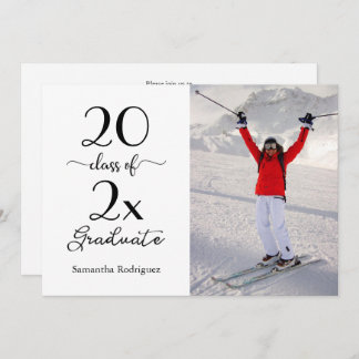 Elegant Script Class of 2025 Photo Graduation Invitation