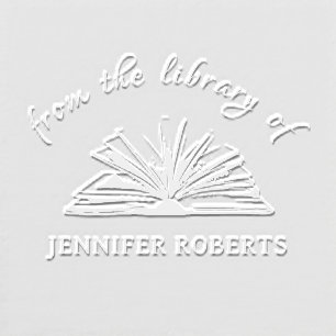 Elegant Script Classic Custom Name Library Book Embosser