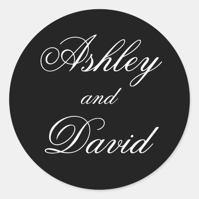Elegant Script Classic Round Sticker (Front)
