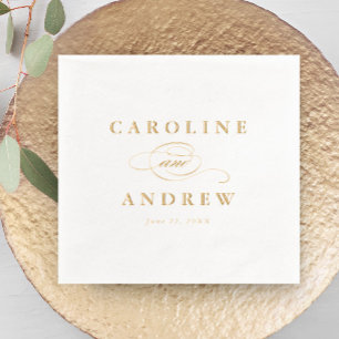 Elegant Script Classic Wedding Foil Napkins