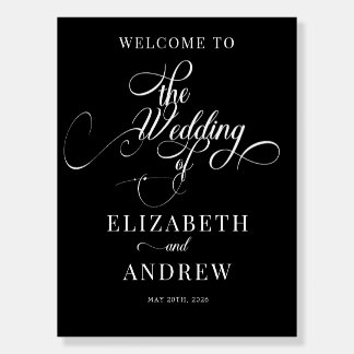 Elegant Script Classic Wedding Welcome Sign Poster