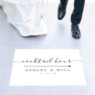 Elegant Script Cocktail Hour Wedding Reception  Floor Decals