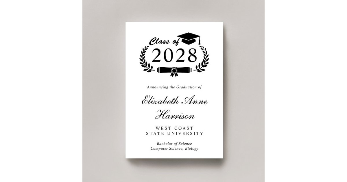 Elegant Script College Graduation Announcement | Zazzle