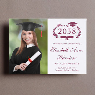 Elegant Script College Graduation Letterpress Photo Cards