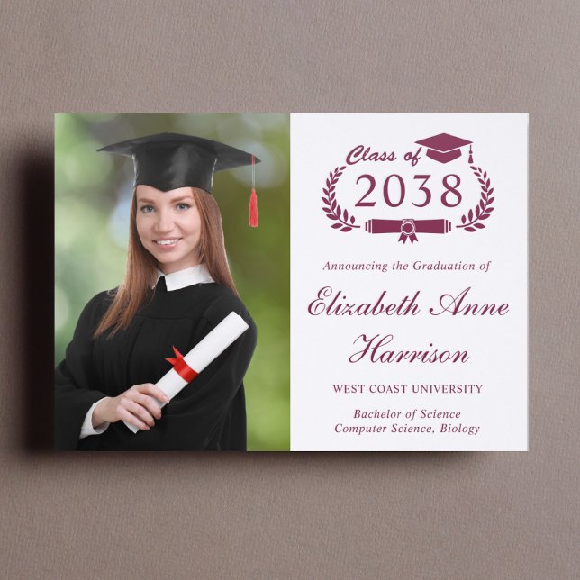 Elegant Script College Graduation Letterpress Photo Cards (Elegant Script College Graduation Letterpress Photo Cards)