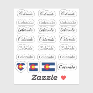 Elegant script Colorado & Colorado Flag /name Set Sticker