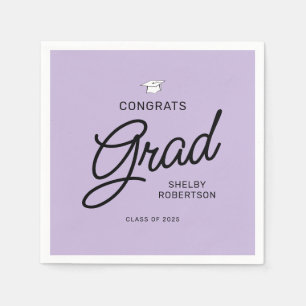 Elegant Script Congrats Grad Graduation Party Napkins