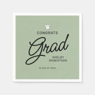 Elegant Script Congrats Grad Graduation Party Napkins