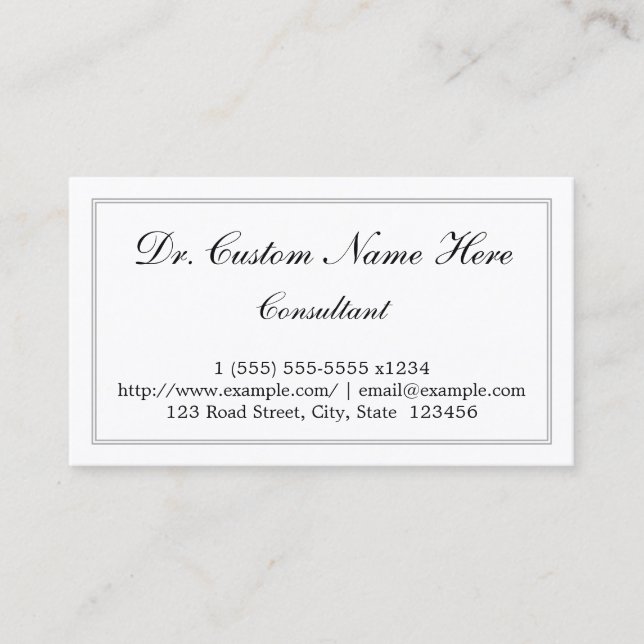 Elegant, Script Consultant Business Card (Front)