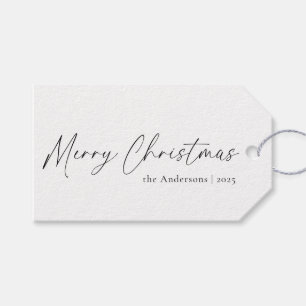 Elegant Script Contemporary Merry Christmas Gift Tags
