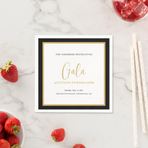 Elegant Script Corporate Gala Fundraiser Napkins