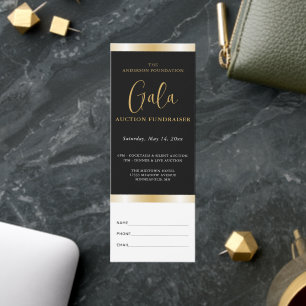 Elegant Script Corporate Gala Fundraiser Raffle Tickets