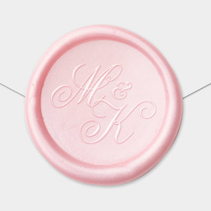 Elegant Script Couple Initials Monogram Wax Seal Sticker