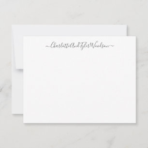 Elegant Script Couple Name Wedding Newlywed  Note Card