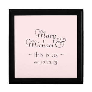 Elegant Script Couple Names Anniversary Gift Box