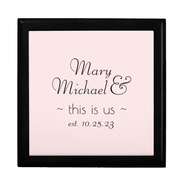 Elegant Script Couple Names Anniversary Gift Gift Box (Front)