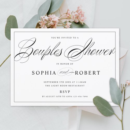 Elegant Script Couples Shower Wedding Invitation