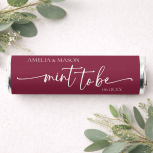 Elegant Script Cranberry "Mint to Be" Wedding Breath Savers® Mints
