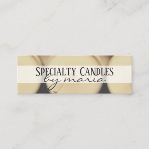 Elegant Script Cream Artisan Candle Maker Mini Business Card