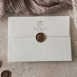 Elegant Script | Cream Monogram Wedding Invitation Envelope