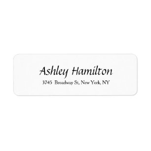 Elegant Script Creative Plain Black White Label