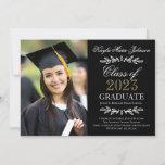 Elegant Script Custom Colors Graduation Photo Card at Zazzle