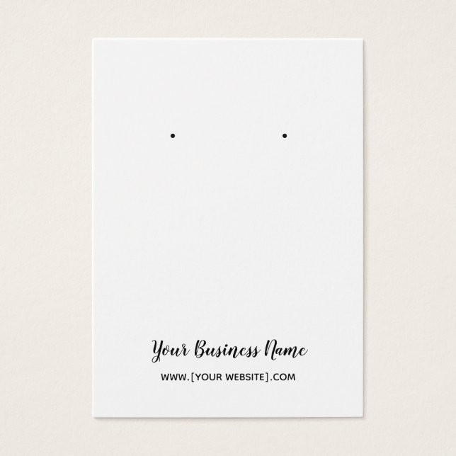 Elegant Script Custom Earring Card (Front)