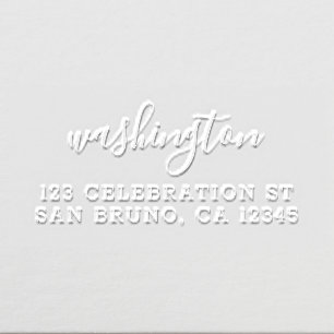 Elegant Script Custom Family Name & Return Address Embosser