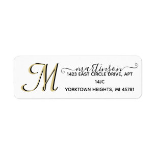 Elegant Script Custom Gold Monogram    Label