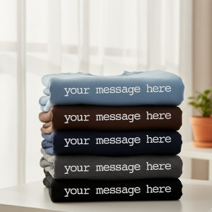 Elegant Script Custom Message Text for Mom and Dad Embroidered Sweatshirt
