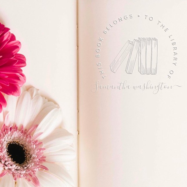 Elegant Script Custom Name Chic Library Book  Embosser (Creator Uploaded)